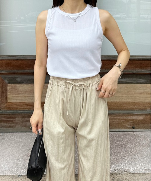 LE MORE（リモア）の「シンプルリブタンク（タンクトップ・レディース・グレー/アイボリー/ブラック/レッド/ブラウン・FREE）」の21枚目の写真