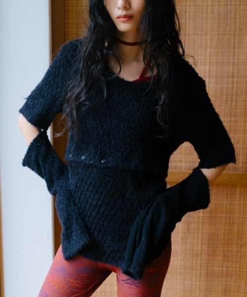 sahara（サハラ）の「Multi Way Furry Top/マルチウェイファーリートップ（その他トップス・レディース・ホワイト/ブラウン系その他/ブラック・FREE）」の3枚目の写真