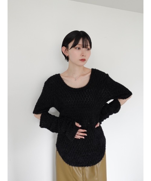 sahara（サハラ）の「Multi Way Furry Top/マルチウェイファーリートップ（その他トップス・レディース・ホワイト/ブラウン系その他/ブラック・FREE）」の15枚目の写真