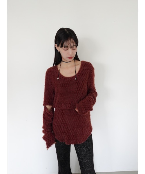 sahara（サハラ）の「Multi Way Furry Top/マルチウェイファーリートップ（その他トップス・レディース・ホワイト/ブラウン系その他/ブラック・FREE）」の7枚目の写真