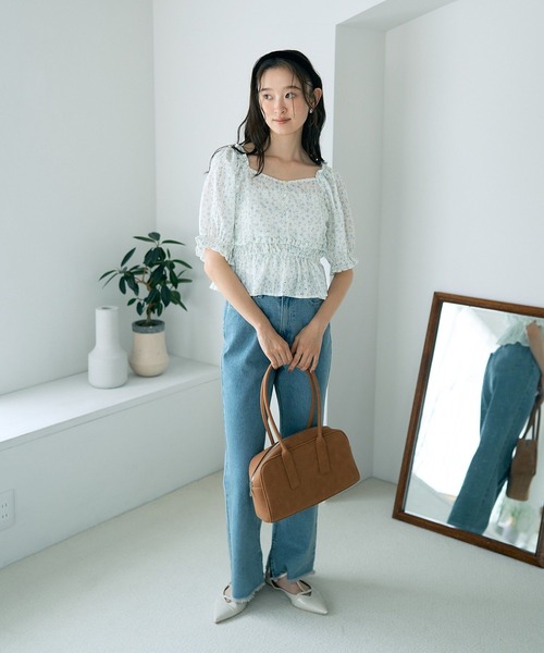 earth music&ecology（アースミュージックアンドエコロジー）の「ワイドスクエアボストンバッグ（ボストンバッグ・レディース・キャメル/ベージュ・FREE）」の13枚目の写真