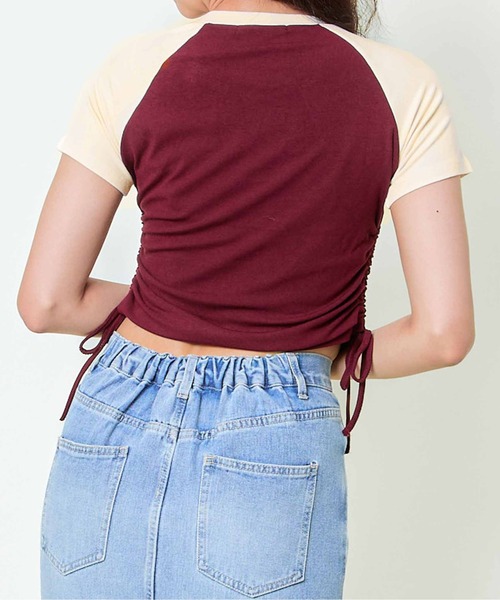 GORGE(ゴージ)の「《1983ロゴ×ドロスト》レディース 半袖Tシャツ クロップド丈 配色ラグラン 春夏秋(Tシャツ/カットソー・レディース・オフホワイト/グレー/ワイン・F)」の11枚目の写真