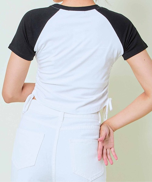 GORGE(ゴージ)の「《1983ロゴ×ドロスト》レディース 半袖Tシャツ クロップド丈 配色ラグラン 春夏秋(Tシャツ/カットソー・レディース・オフホワイト/グレー/ワイン・F)」の8枚目の写真