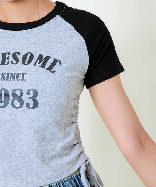 GORGE(ゴージ)の「《1983ロゴ×ドロスト》レディース 半袖Tシャツ クロップド丈 配色ラグラン 春夏秋(Tシャツ/カットソー・レディース・オフホワイト/グレー/ワイン・F)」の15枚目の写真