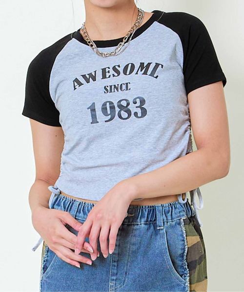 GORGE(ゴージ)の「《1983ロゴ×ドロスト》レディース 半袖Tシャツ クロップド丈 配色ラグラン 春夏秋(Tシャツ/カットソー・レディース・オフホワイト/グレー/ワイン・F)」の19枚目の写真