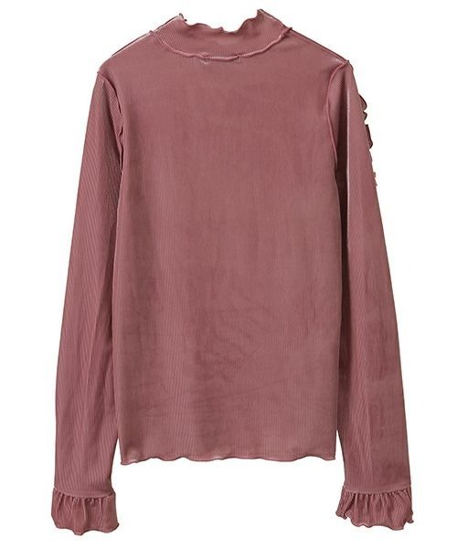 Candy Stripper（キャンディストリッパー）の「DOLLY RIBBON VELOUR トップス（Tシャツ/カットソー・レディース・スモークピンク/ブラック/オフホワイト/チャコール・FREE）」の21枚目の写真