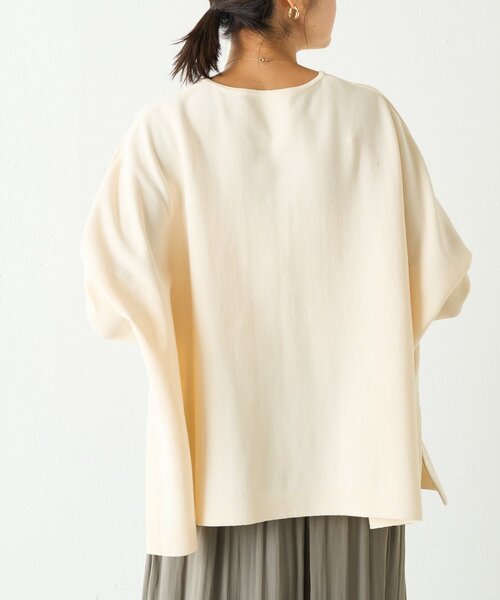 BEARDSLEY（ビアズリー）の「コットンショートBIGニット（ニット/セーター・レディース・アイボリー/ブラック・FREE）」の9枚目の写真