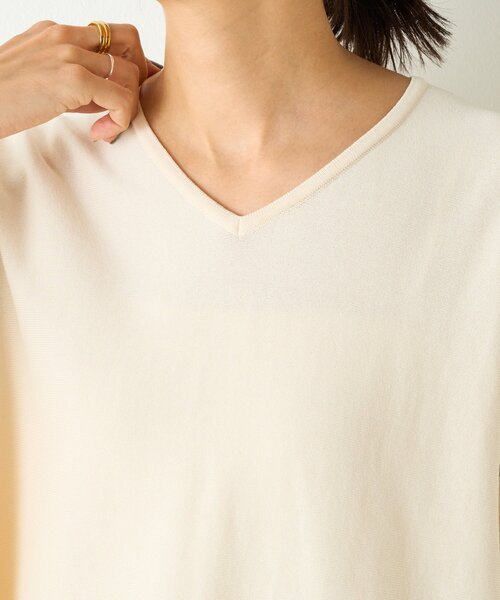 BEARDSLEY（ビアズリー）の「コットンショートBIGニット（ニット/セーター・レディース・アイボリー/ブラック・FREE）」の11枚目の写真