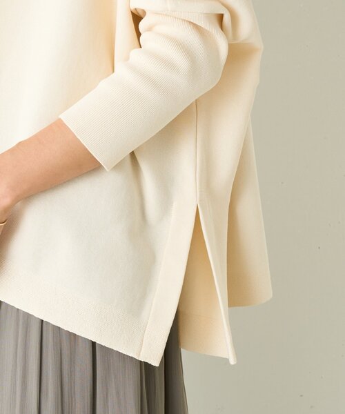 BEARDSLEY（ビアズリー）の「コットンショートBIGニット（ニット/セーター・レディース・アイボリー/ブラック・FREE）」の12枚目の写真