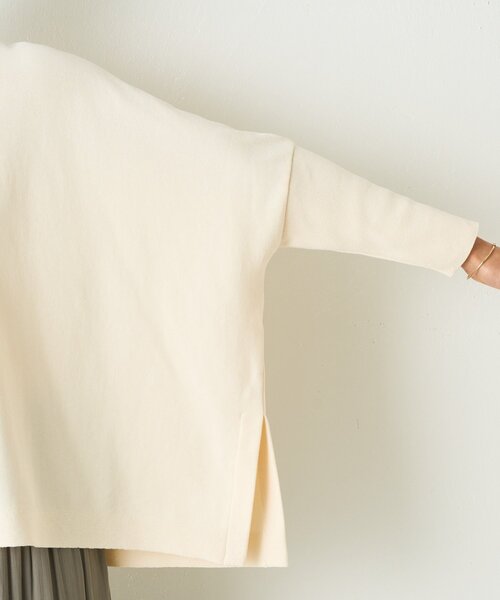 BEARDSLEY（ビアズリー）の「コットンショートBIGニット（ニット/セーター・レディース・アイボリー/ブラック・FREE）」の13枚目の写真