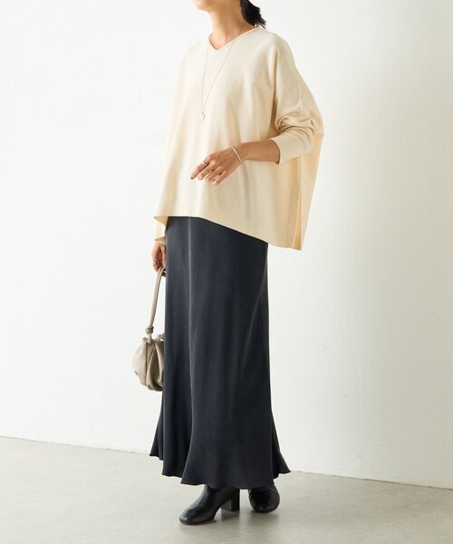 BEARDSLEY（ビアズリー）の「コットンショートBIGニット（ニット/セーター・レディース・アイボリー/ブラック・FREE）」の15枚目の写真