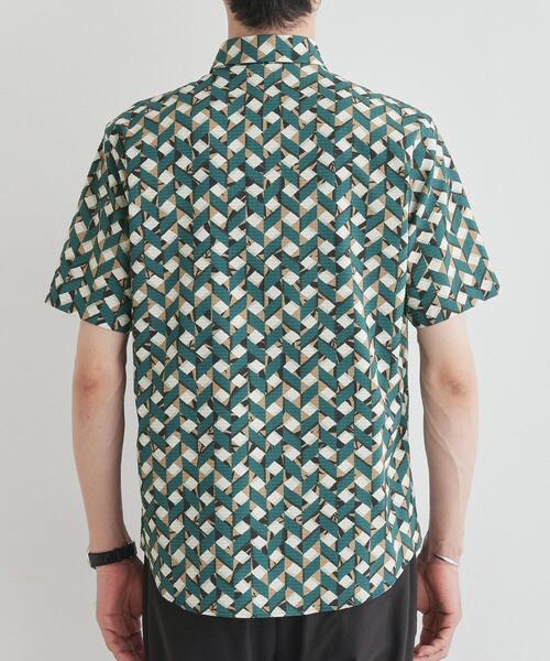 TAKEO KIKUCHI(タケオキクチ)の「【COOL CITY WEAR】籠目アート柄 サッカーシャツ /通気性(シャツ/ブラウス・メンズ・モスグリーン系/イエロー系9・02/03/04)」の20枚目の写真