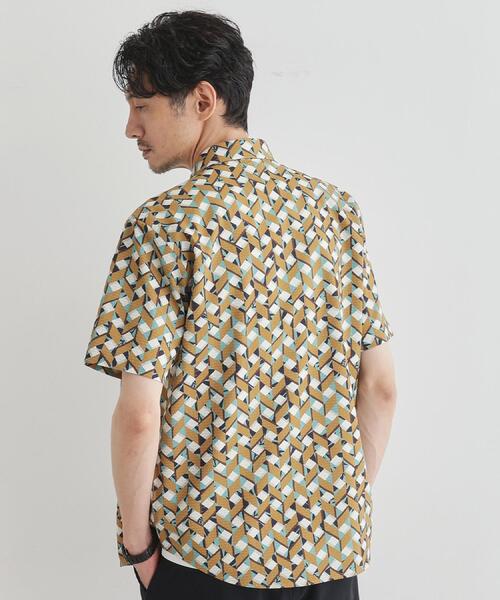 TAKEO KIKUCHI(タケオキクチ)の「【COOL CITY WEAR】籠目アート柄 サッカーシャツ /通気性(シャツ/ブラウス・メンズ・モスグリーン系/イエロー系9・02/03/04)」の5枚目の写真