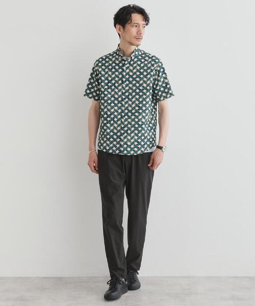 TAKEO KIKUCHI(タケオキクチ)の「【COOL CITY WEAR】籠目アート柄 サッカーシャツ /通気性(シャツ/ブラウス・メンズ・モスグリーン系/イエロー系9・02/03/04)」の8枚目の写真