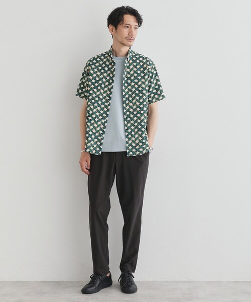 TAKEO KIKUCHI(タケオキクチ)の「【COOL CITY WEAR】籠目アート柄 サッカーシャツ /通気性(シャツ/ブラウス・メンズ・モスグリーン系/イエロー系9・02/03/04)」の10枚目の写真
