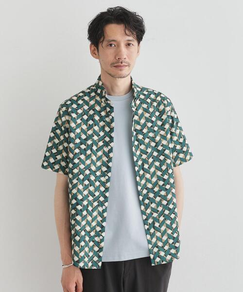 TAKEO KIKUCHI(タケオキクチ)の「【COOL CITY WEAR】籠目アート柄 サッカーシャツ /通気性(シャツ/ブラウス・メンズ・モスグリーン系/イエロー系9・02/03/04)」の12枚目の写真