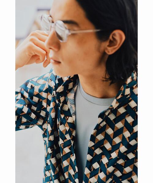 TAKEO KIKUCHI(タケオキクチ)の「【COOL CITY WEAR】籠目アート柄 サッカーシャツ /通気性(シャツ/ブラウス・メンズ・モスグリーン系/イエロー系9・02/03/04)」の14枚目の写真