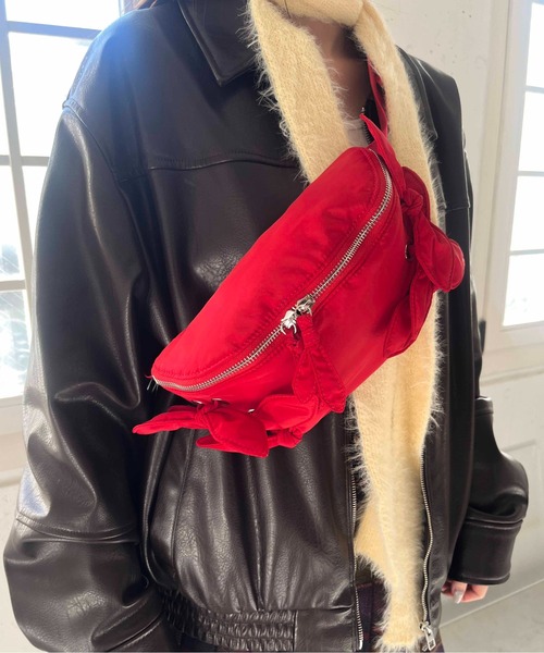 Casselini（キャセリーニ）の「Casselini(キャセリーニ)リボンウエストポーチ（ボディバッグ/ウエストポーチ・レディース・カーキ/レッド/シルバー/ブラック・FREE）」の17枚目の写真