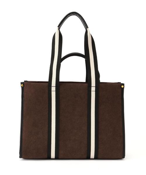 NATURAL BEAUTY BASIC（ナチュラルビューティーベーシック）の「◇スウェードタッチ2wayテープトートバッグ（トートバッグ・レディース・キャメル/ダークブラウン・ﾌﾘ-）」の9枚目の写真