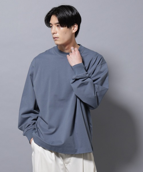 NANO universe（ナノユニバース）の「ビックシルエットワンポイントTシャツ 長袖（Tシャツ/カットソー・メンズ・ブルーグレー/ブラック/グレー/ホワイト・M/L）」の4枚目の写真