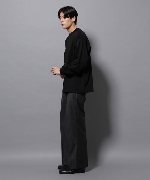 NANO universe（ナノユニバース）の「ビックシルエットワンポイントTシャツ 長袖（Tシャツ/カットソー・メンズ・ブルーグレー/ブラック/グレー/ホワイト・M/L）」の13枚目の写真