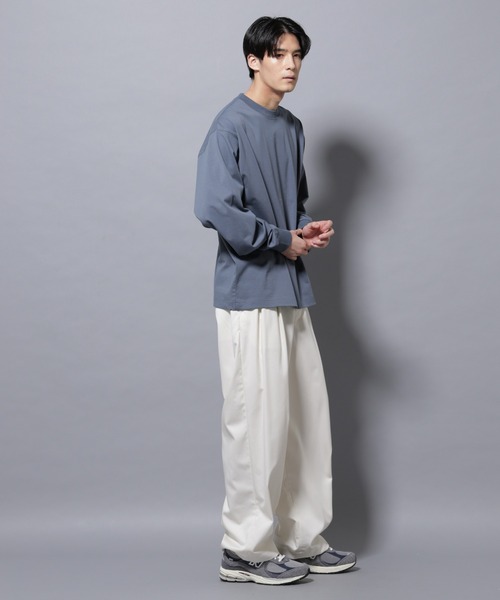 NANO universe（ナノユニバース）の「ビックシルエットワンポイントTシャツ 長袖（Tシャツ/カットソー・メンズ・ブルーグレー/ブラック/グレー/ホワイト・M/L）」の21枚目の写真