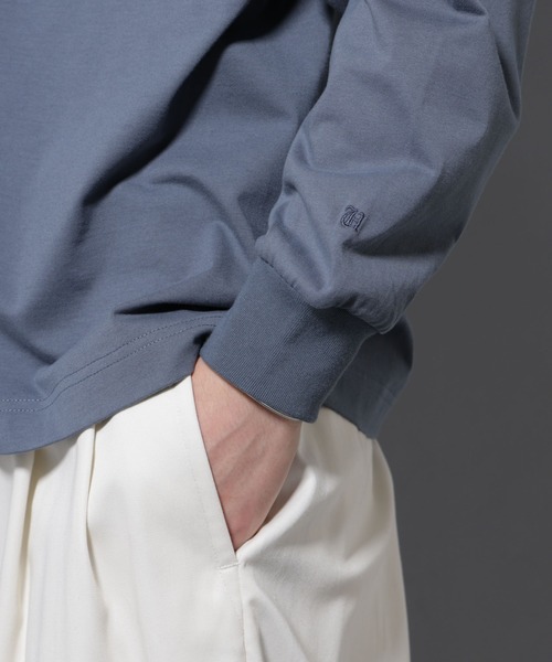 NANO universe（ナノユニバース）の「ビックシルエットワンポイントTシャツ 長袖（Tシャツ/カットソー・メンズ・ブルーグレー/ブラック/グレー/ホワイト・M/L）」の19枚目の写真