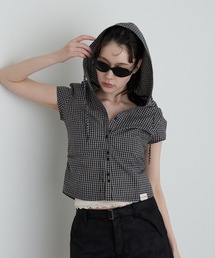 RAY CASSIN | フードチェックコンパクトシャツ(シャツ/ブラウス)