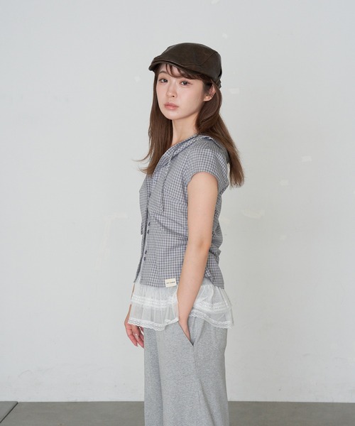 RAY CASSIN（レイカズン）の「フードチェックコンパクトシャツ（シャツ/ブラウス・レディース・ベージュ系その他2/ブラック系その他2/ブルー系その他2・FREE）」の22枚目の写真