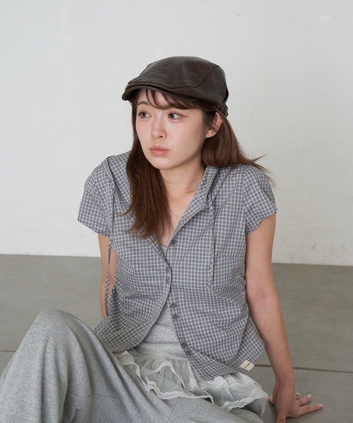 RAY CASSIN（レイカズン）の「フードチェックコンパクトシャツ（シャツ/ブラウス・レディース・ベージュ系その他2/ブラック系その他2/ブルー系その他2・FREE）」の20枚目の写真