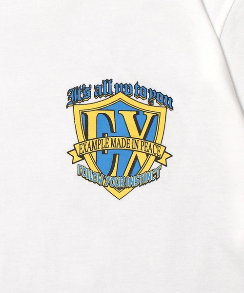 EXAMPLE(エグザンプル)の「EXAMPLE SHIELD LOGO S/S TEE(Tシャツ/カットソー・メンズ・ホワイト×ブルー/ホワイト×レッド/ブラック系その他2/ブラック系その他・M/L/XL/XXL)」の13枚目の写真
