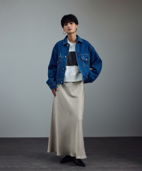 SALON adam et rope'(サロン アダム エ ロペ)の「【WEB限定】サテンバイヤススカート(スカート・レディース・ライトグレー/ブラウン/ブラック・FREE)」の22枚目の写真