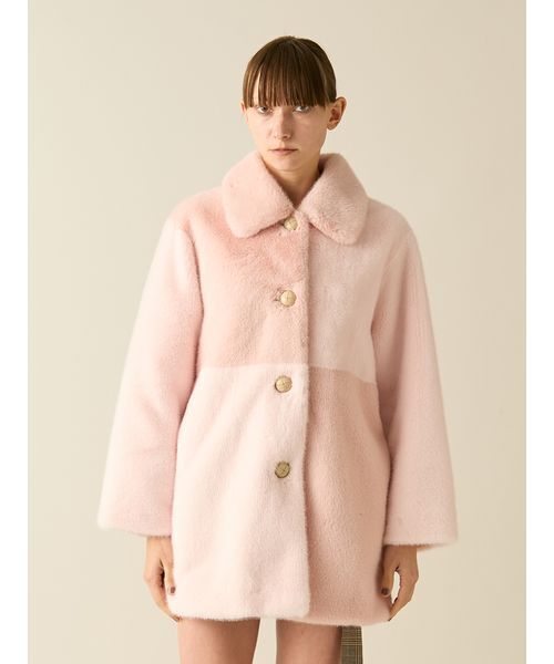 パッチワークエコファーミドルコート（ステンカラーコート）｜FURFUR