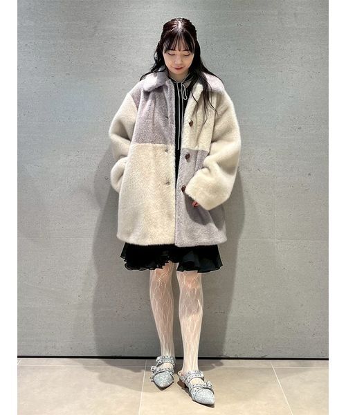 セール】パッチワークエコファーミドルコート（ステンカラーコート