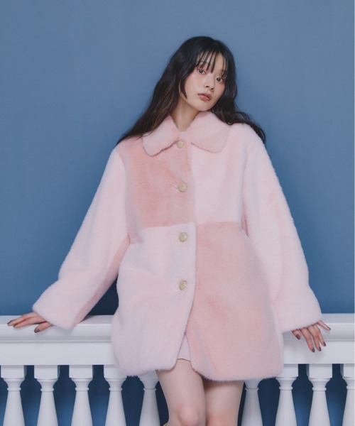 パッチワークエコファーミドルコート（ステンカラーコート）｜FURFUR