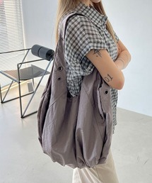 【たっぷり収納!おすすめアイテム】ナイロン パンチング アイレット ビッグ ショルダーバッグ