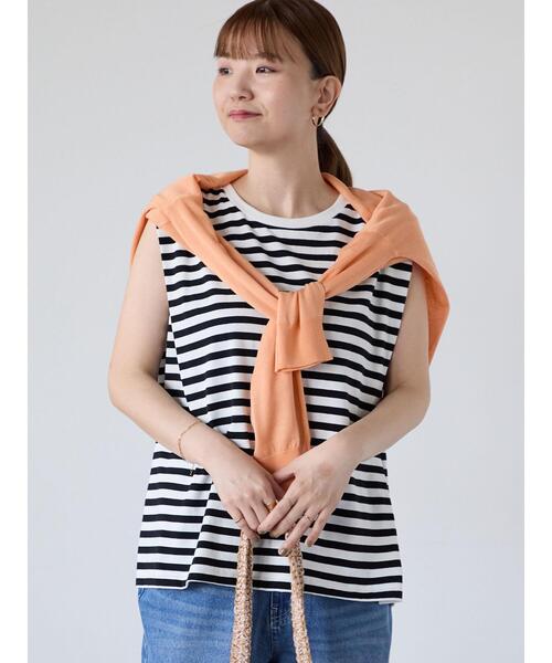 Lugnoncure（ルノンキュール）の「無地/ボーダーヘンリートップス（その他トップス・レディース・ブラック/ホワイト/オフホワイト/レッド・F）」の2枚目の写真