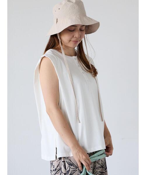 Lugnoncure（ルノンキュール）の「無地/ボーダーヘンリートップス（その他トップス・レディース・ブラック/ホワイト/オフホワイト/レッド・F）」の3枚目の写真