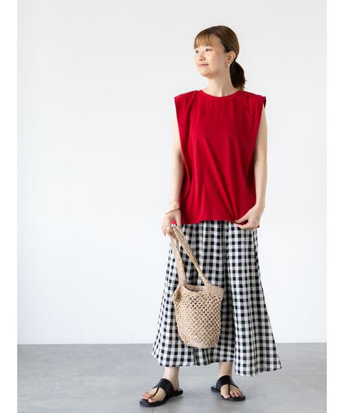 Lugnoncure（ルノンキュール）の「無地/ボーダーヘンリートップス（その他トップス・レディース・ブラック/ホワイト/オフホワイト/レッド・F）」の5枚目の写真