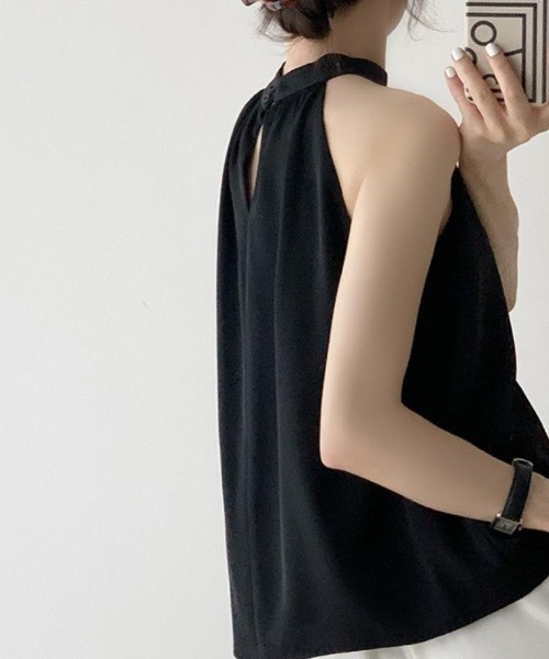 maison de LATIR(メゾンドラティール)の「夏服 コーデに映える、かっこよい私。抜け感で魅せる、大人 ノースリーブ 。(タンクトップ・レディース・ホワイト/ブラック・FREE)」の6枚目の写真