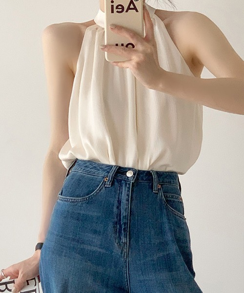 maison de LATIR(メゾンドラティール)の「夏服 コーデに映える、かっこよい私。抜け感で魅せる、大人 ノースリーブ 。(タンクトップ・レディース・ホワイト/ブラック・FREE)」の19枚目の写真