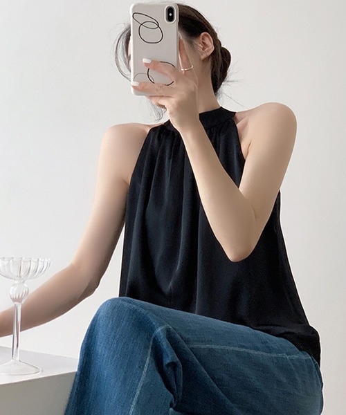 maison de LATIR(メゾンドラティール)の「夏服 コーデに映える、かっこよい私。抜け感で魅せる、大人 ノースリーブ 。(タンクトップ・レディース・ホワイト/ブラック・FREE)」の16枚目の写真