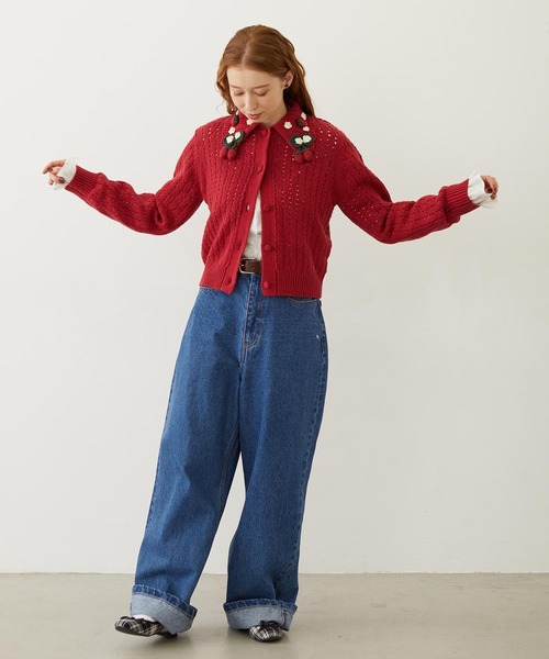 MILKFED.(ミルクフェド) レディース トップス カーディガン・ボレロ MILKFED.（ミルクフェド）の「STRAWBERRY KNIT CARDIGAN（カーディガン