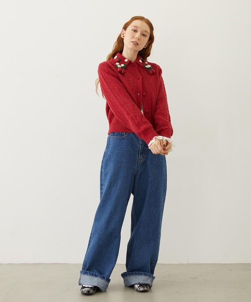 MILKFED.(ミルクフェド)の「STRAWBERRY KNIT CARDIGAN(カーディガン/ボレロ・レディース・オフホワイト/ブラック/レッド・ONE SIZE)」の14枚目の写真