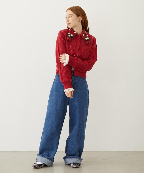 MILKFED.(ミルクフェド)の「STRAWBERRY KNIT CARDIGAN(カーディガン/ボレロ・レディース・オフホワイト/ブラック/レッド・ONE SIZE)」の15枚目の写真