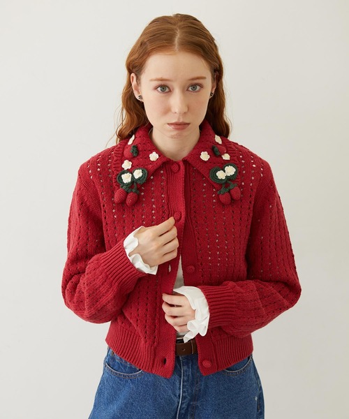 セール】STRAWBERRY KNIT CARDIGAN（カーディガン/ボレロ）｜MILKFED