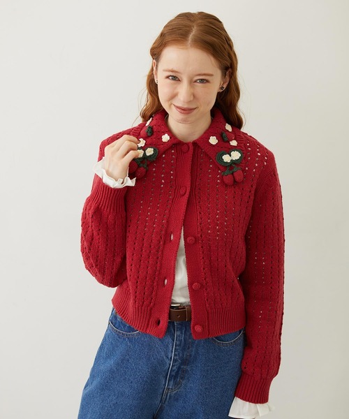 MILKFED.（ミルクフェド）の「STRAWBERRY KNIT CARDIGAN（カーディガン