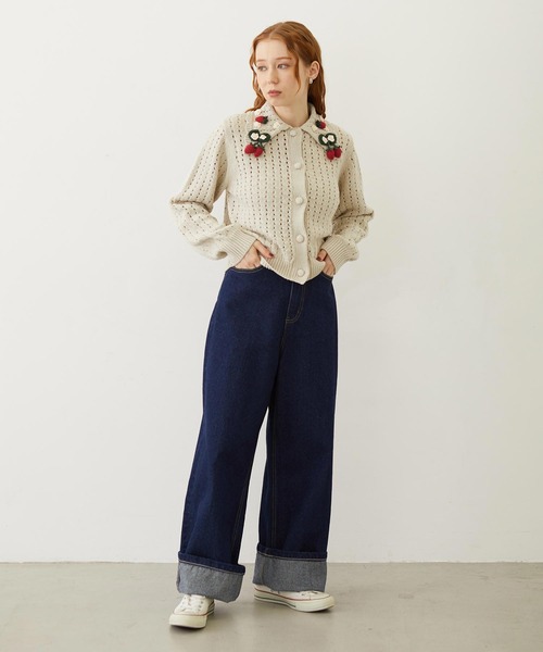 MILKFED.(ミルクフェド)の「STRAWBERRY KNIT CARDIGAN(カーディガン/ボレロ・レディース・オフホワイト/ブラック/レッド・ONE SIZE)」の20枚目の写真