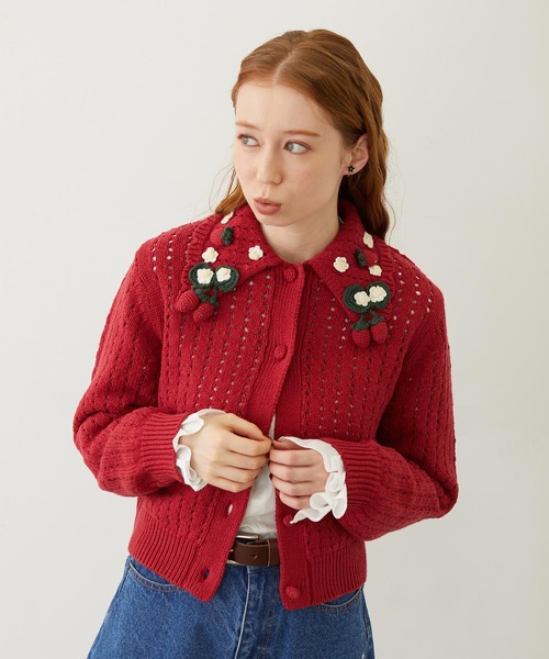 セール】STRAWBERRY KNIT CARDIGAN（カーディガン/ボレロ）｜MILKFED