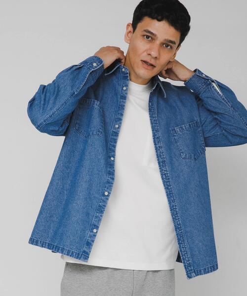 URBAN RESEARCH Sonny Label（アーバンリサーチサニーレーベル）の「リラックスフィットデニムシャツ（シャツ/ブラウス・メンズ・ブラック/インディゴブルー・MEDIUM/LARGE）」の13枚目の写真